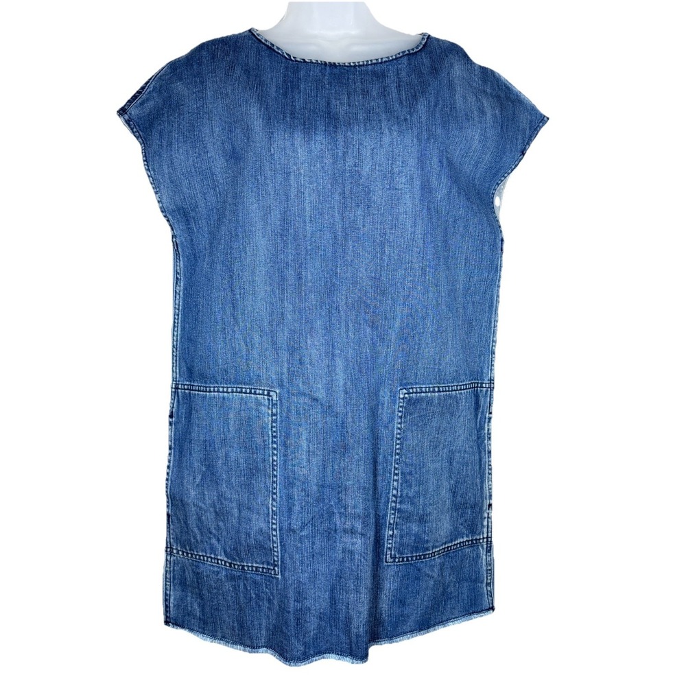 Aritzia Wilfred Free Nori Denim Mini Tunic Dress Blue Size Medium Urban